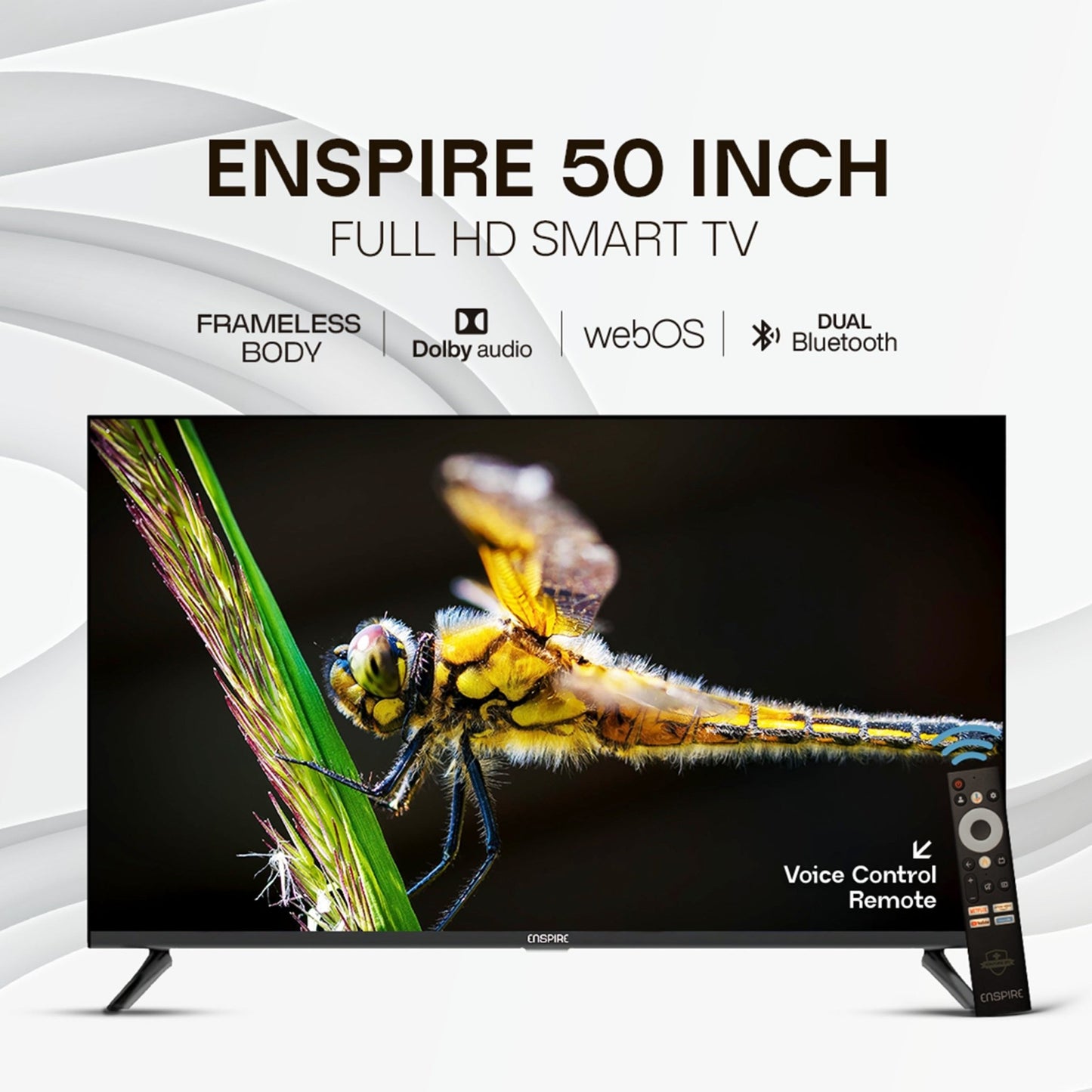 Enspire 50 inch 4K Smart TV with Web OS+ 4K resolution + 8GB ROM + 1.5 GB RAM