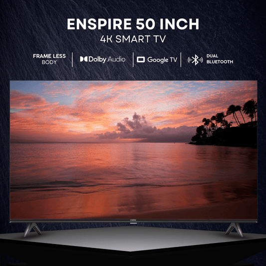 Enspire 50 inch 4K Smart TV with Google OS + 4K resolution + 8GB ROM + 1.5 GB RAM